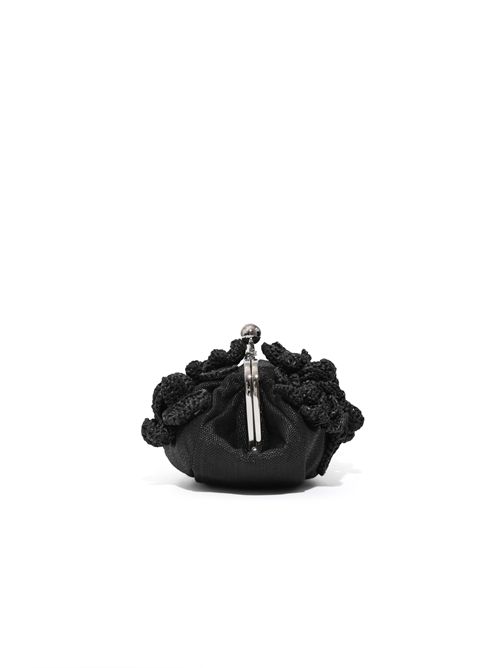 Borsa Pasticcino Bag WKACOMUNE Small effetto rafia con fiori Nero WEEKEND MAX MARA | 2615511045600002